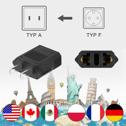 AXFEE 4 Pieces Travel Adapter, Universal European to American Pina Adapter, Italy to US Adapter, American Plug Adapter, for Europe/USA/US/China/Japan/Canada/Mexico