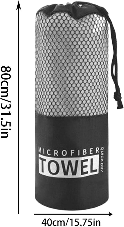 Quick Drying Beach Towel, Microfiber Sandproof Bath Towel, Ultra-Absorbent Workout Gear, Portable Fast-Dry Cloth for Fitness and Travel, 15.75x31.5 inches, Microfiber