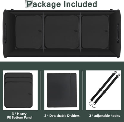 AOPHY Trunk Organizer for Car, 95L Large Capacity Storage with Non-Slip Bottom Strips and 2 Retractable Straps, Cargo Organizer for Suv, Truck, Sedan, Waterproof Portable Car Organizers for Women Men