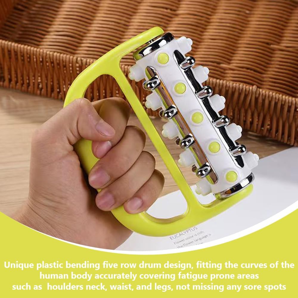 MOTRAIN Deep Tissue Massage Stick, Myofascial Release Tool for Muscle Pain Relief & Cellulite Reduction, Trigger Point Roller for Neck, Back & Legs (Yellow)