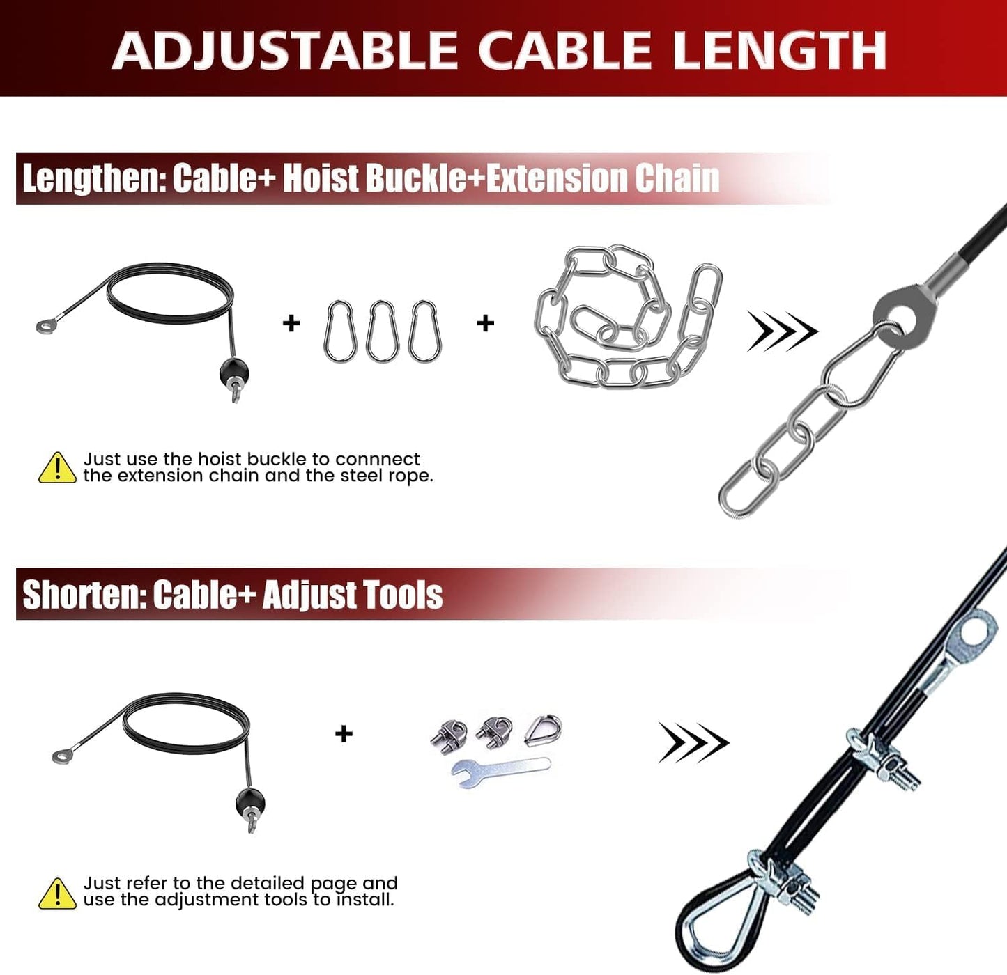 Cable Pulley System Gym, Upgraded Weight Pulley System with 3 Detachable Handles, LAT and Lift Pulley Attachments for Biceps Curl, Triceps, Chest Workout - DIY Home Gym Fitness Equipment