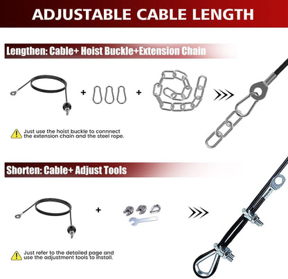 Cable Pulley System Gym, Upgraded Weight Pulley System with 3 Detachable Handles, LAT and Lift Pulley Attachments for Biceps Curl, Triceps, Chest Workout - DIY Home Gym Fitness Equipment