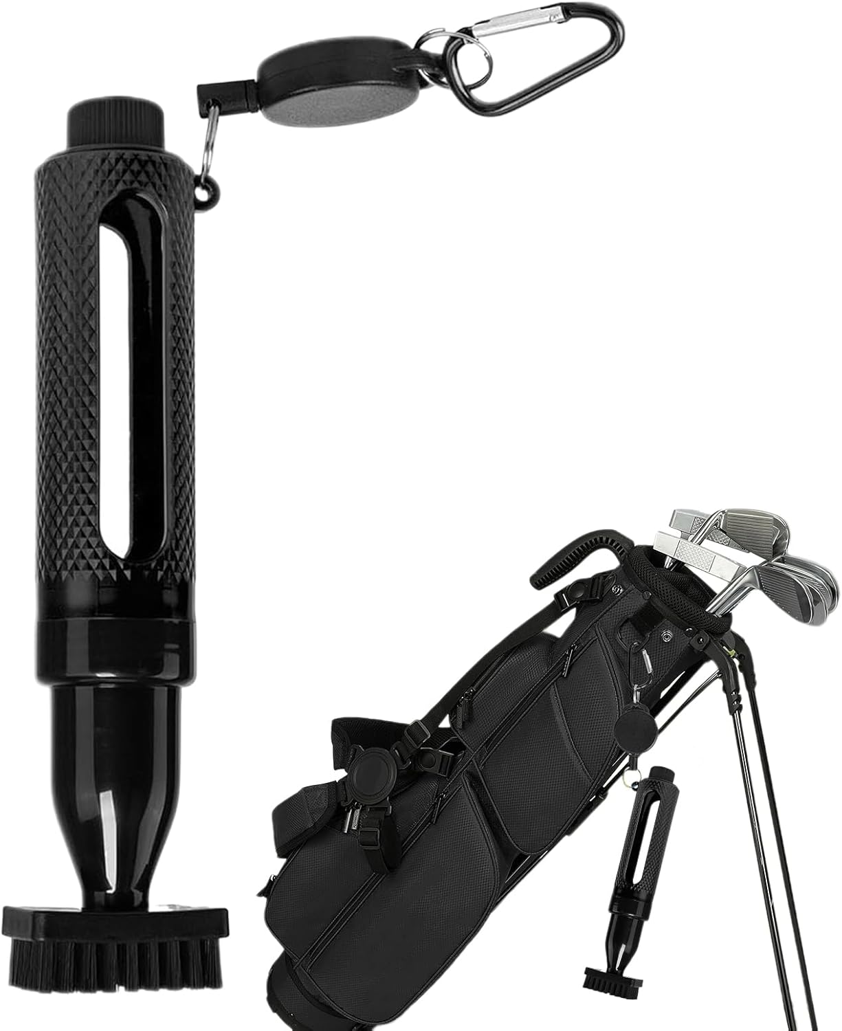 Golf Club Cleaner, Portable Brush, Multifunctional Cleaning Tool, ABS Waterproof Regripping Supplies, Essential for Practice Range and on-The-Go Maintenance, 20 x 4 cm