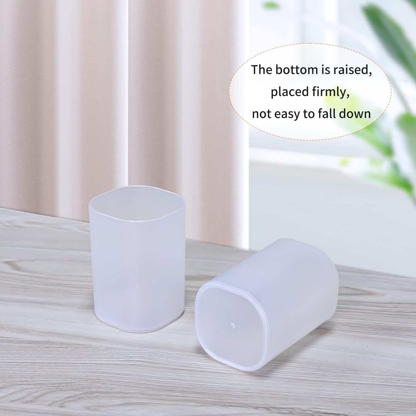 2 pcs Makeup Brush Holder,Multipurpose Makeup Brush Case Organizer, Clear Pen Cups Plastic Pencil Holder for Desk Accessories,Cosmetics Brushes Organizer for Home & School & Office