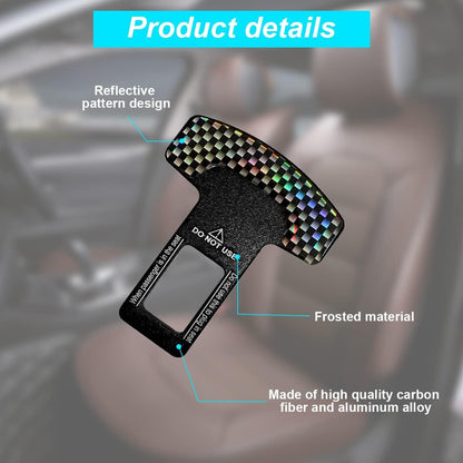 Seat Belt Clip, 2 Pack Metal Car Seat Belt Plugs, Alarm Stoppers for Car Seat Belt Buckles, Universal Auto Metal Car Interior Accessories (Carbon Fiber)