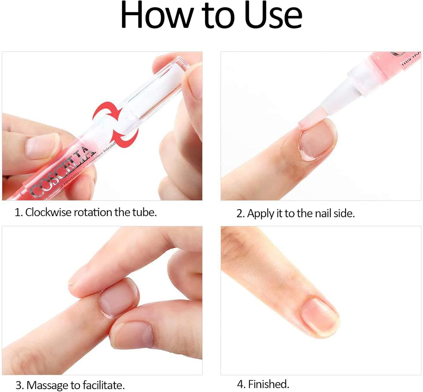 Erinde 6Pcs Cuticle Oil Pen Nail Oil for Growth and Strength, Polish Repair Gel Pen Nail Care for Repairing Cracked & The Dry Cuticle, Emollient Nail Care Oil Pencil, Softener for Nails