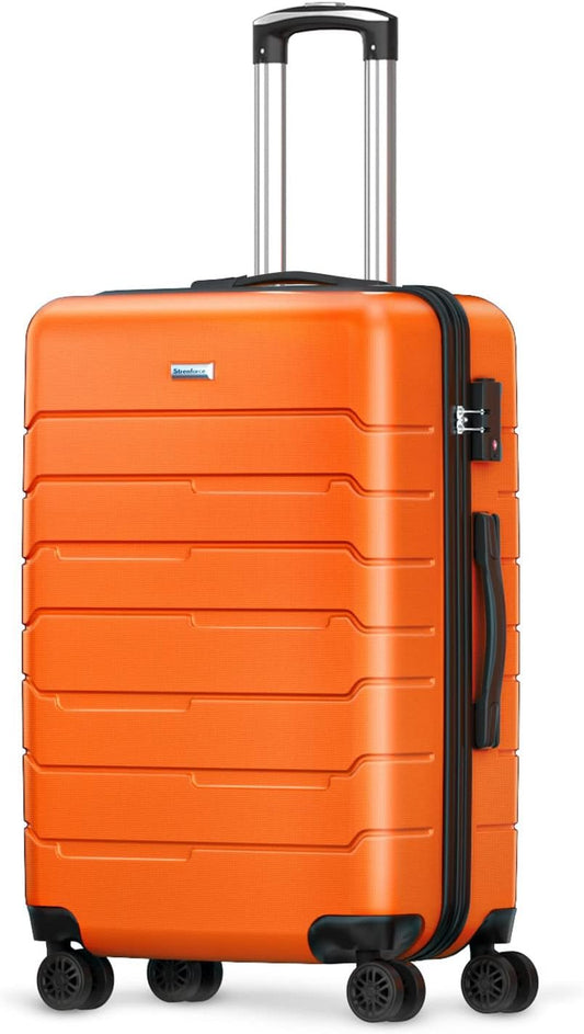 Strenforce Carry On Luggage Lightweight Durable ABS Suitcase with Spinner Wheels TSA Lock 20 Inch,Orange