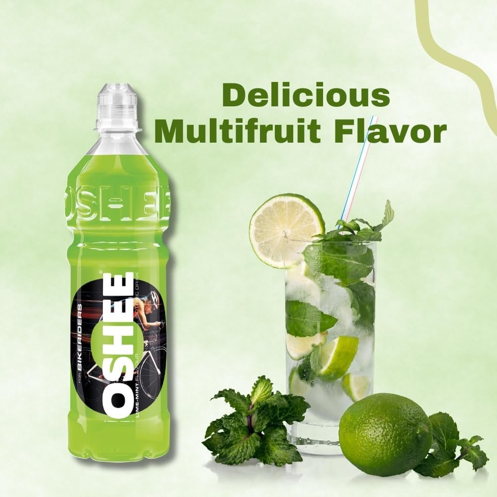 OSHEE LIME isotonic Drink 750ml (Pack of 6) - Addition of vitamins and L-carnitine – Sugar Free – Hydration – Vitamin Drinks