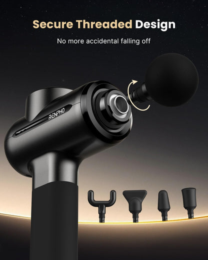 RENPHO Massage Gun with 8-12mm Adjustable Amplitude, Handheld Percussion Deep Tissue Muscle Massager with Portable Travel Case for Athletes Men Women Gifts, Active EVO