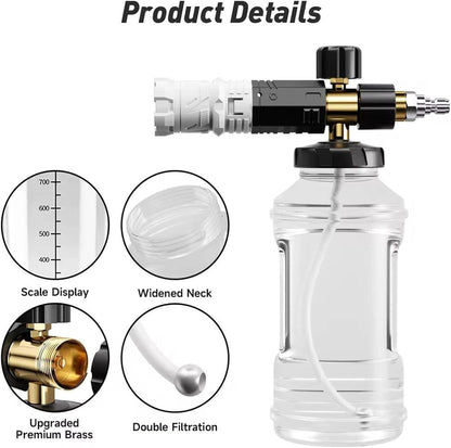 Car Wash Soap Sprayer, Spray Nozzle Pressure Attachment Kit, 19 x 15 cm/7.48 x 5.91 inches, Adjustable Mode Design, for Truck, Outdoor Lawn, House, Car Detailing, Tire Cleaning Use