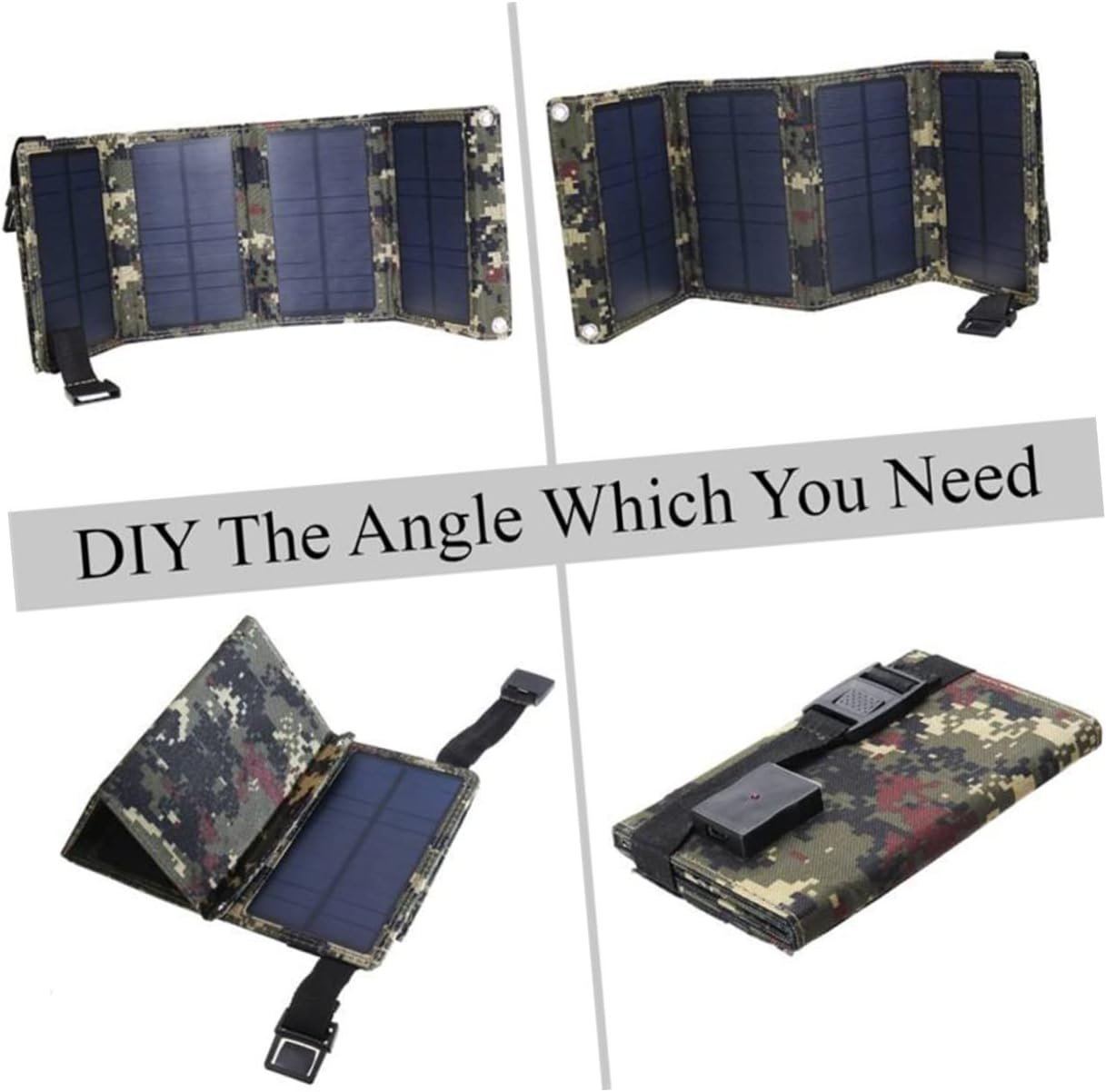 Yardwe Lightweight Foldable Solar Panel Charger Waterproof Solar Power Bank Outdoor Mobile Phone Battery