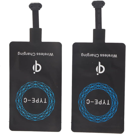 Bewinner 2Pcs USB C Wireless Charging Receiver, Fast Charging Slim Type C Qi Wireless Receiver Chip for USB C Phones, Wireless Charging Module with Self Adhesive Silicone