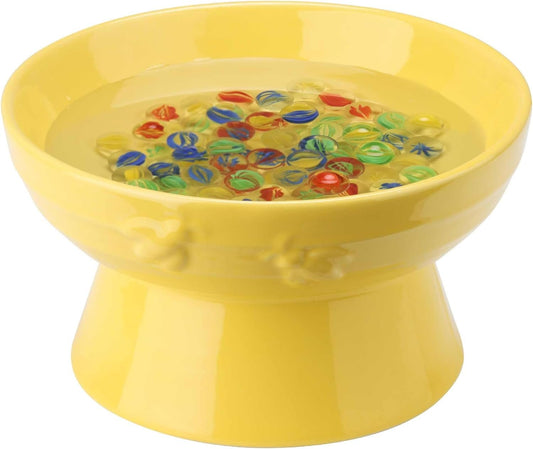 Navaris Bee Watering Station - Ceramic Bowl for Feeding and Watering Bees, Butterflies, Small Insects - Decorative Water Station for Gardens and Yards - Yellow
