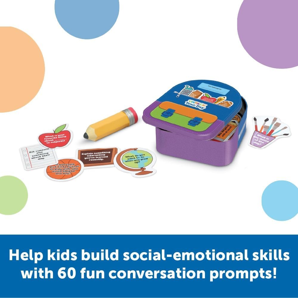 Learning Resources Unpack Your Day Conversation Kit, 32 Pieces, Ages 5+, Social Emotional Learning Toys, Social Emotional Learning Games