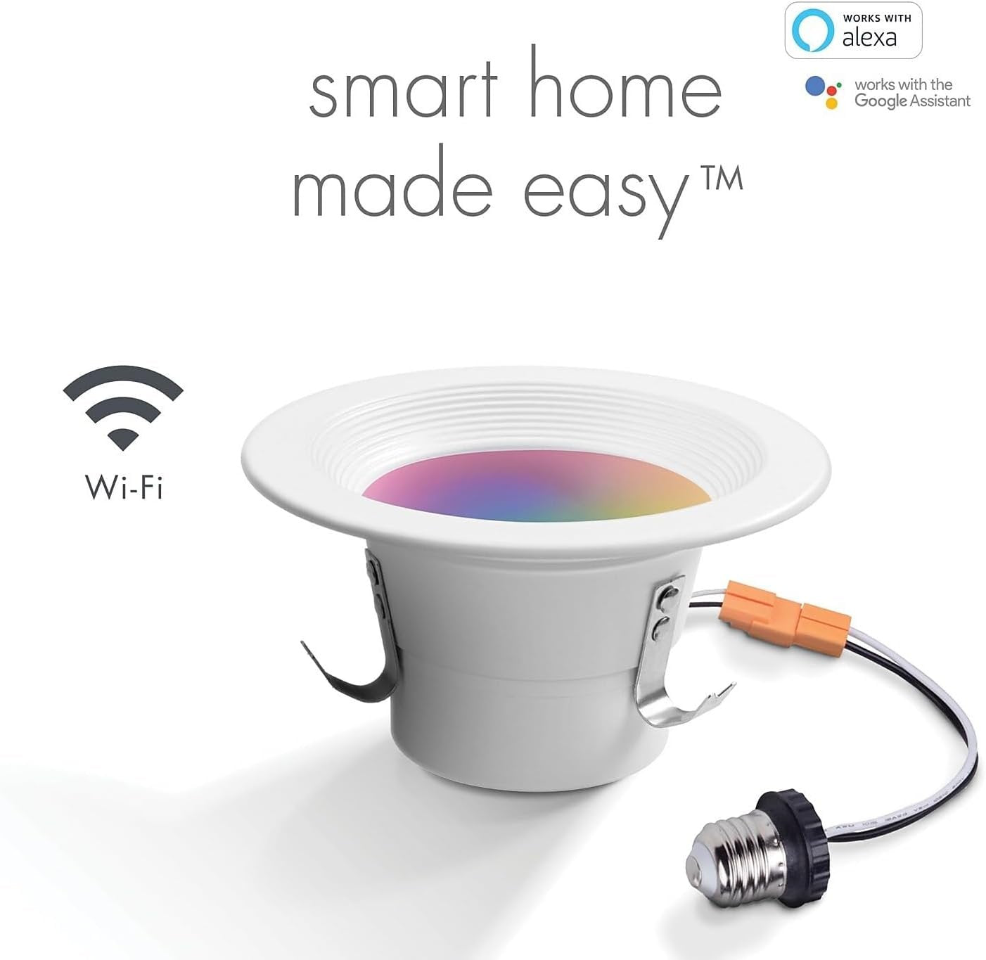 Globe Electric 50078 Collection Smart Retrofit Recessed Light, Multicolor, 4" Retrofit