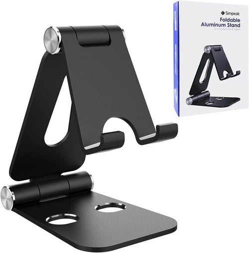 Simpeak Tablet Stand, Dock Holder Compatible for Mobile Phones, Accessories, Office, Other Aluminum Smartphones - Black