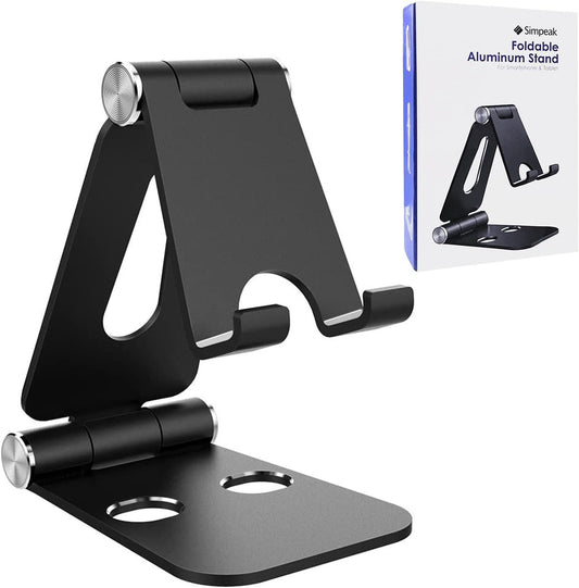 Simpeak Tablet Stand, Dock Holder Compatible for Mobile Phones, Accessories, Office, Other Aluminum Smartphones - Black
