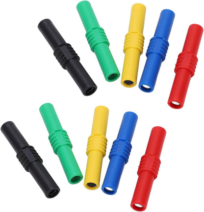 5Words Insulated Banana Couplers, Dual Banana Socket Female to Female Electronic Connector 4mm Banana Plug, F-F Plug Extension Adapter