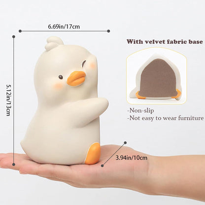 LADDERU Hug Duck Bookends, Cute Book Ends Decorative Bookends for Shelves, Creative Resin Boo1k Holders for Shelf Desk Home Office Decoration (Duck)