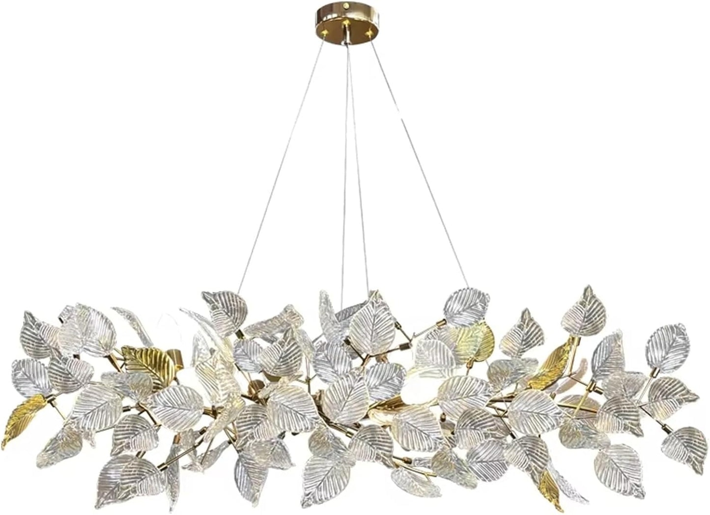 Nordic Luxury Pendant Lamp Living Room Glazed Leaves Led Chandeliers Lighting Fixture for Bedroom Dining Room Decor