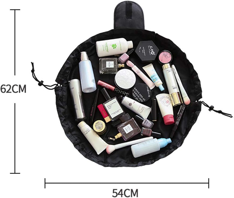 MUXItrade Cosmetic Bag, Beauty Case Make Up Bag, One-Step Organizer, Make Up Bag for Lazy Ladies, Black, Black