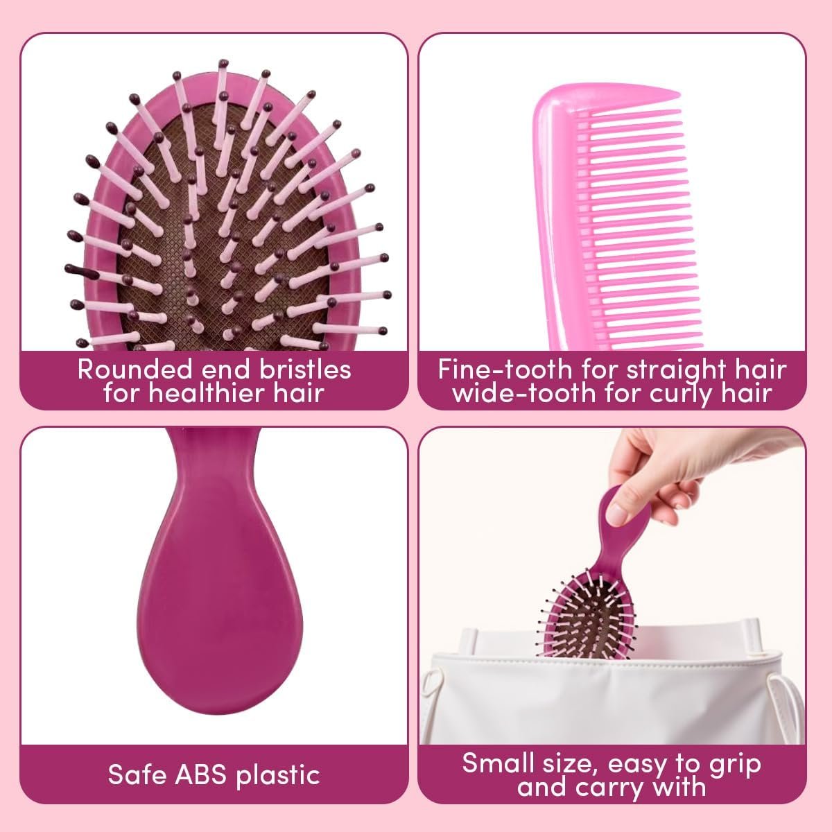 15 Pack Mini Wet Hair Brush Mini Detangling Brush for Wet & Dry Hair, Compact Travel Hairbrush for Teens & Adults, Perfect for Bridesmaid Gifts, Party Favors