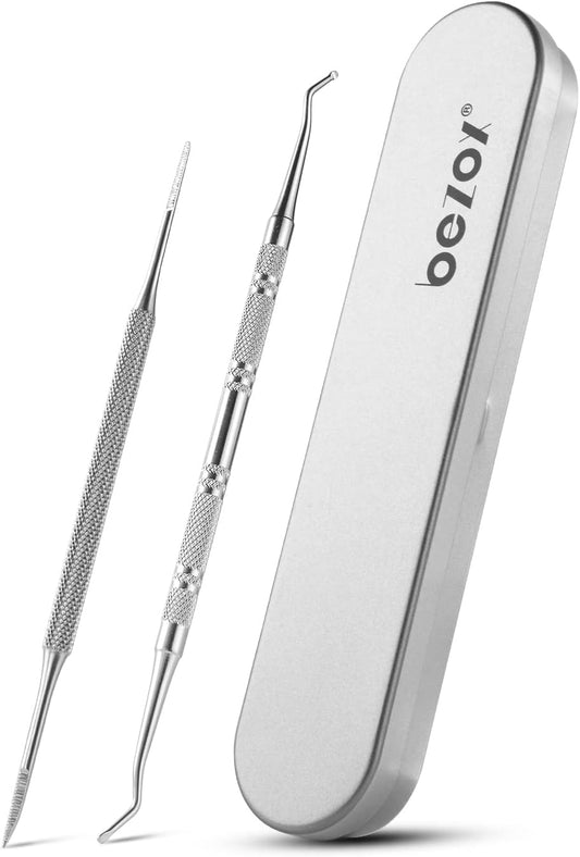 BEZOX Ingrown Toenail Tools Kit - Professional Stainless Steel Toenail Lifter and Thick Toenail File Set for Effective Nail Care