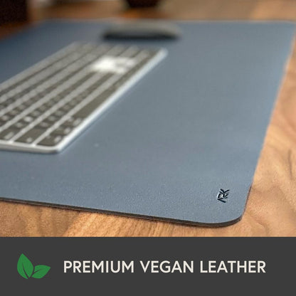 ARK Vegan Leather Desk Pad, Natural Cork Base Desk Mat, Non-Slip Large Mouse Pad, Comfortable for Your Keyboard, Laptop, and Mouse. Ideal Home Office Desk Accessories for Gaming and Remote Work Gifts