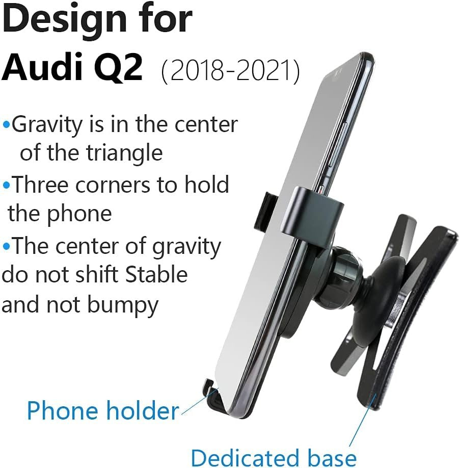 LUNQIN Car Phone Holder for Audi Q2 2018-2024 Car Accessories Navigation Bracket Interior Decoration Mobile Phone Holder