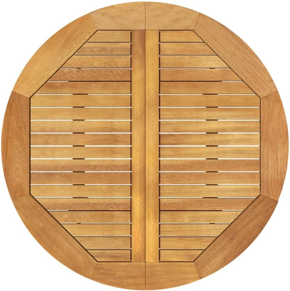 'vidaXL Garden Table in Solid Acacia Wood - Round Outdoor Dining Table Suitable for Patio, Deck or Garden - Brown