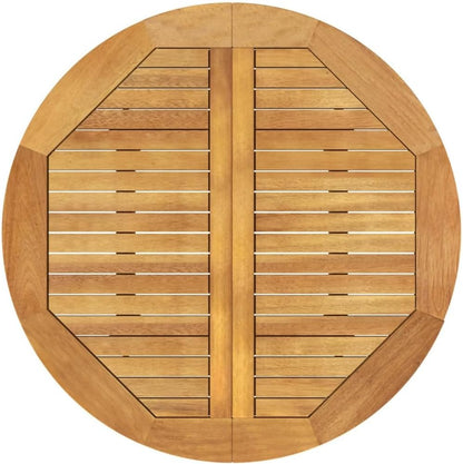 'vidaXL Garden Table in Solid Acacia Wood - Round Outdoor Dining Table Suitable for Patio, Deck or Garden - Brown