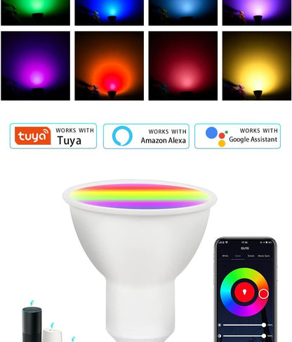 UanTii Smart WiFi GU10 LED Lighting Bulb Tuya Smart Spot Lighting lamp 5W App Remote Control Compatible with Alexa Google Home Siri (1), UT-GU1001