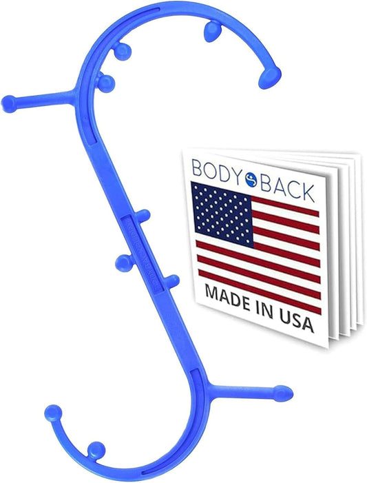 Body Back Buddy Back Massager, Handheld Massage Stick, Trigger Point Massager, Massage Cane (Blue)