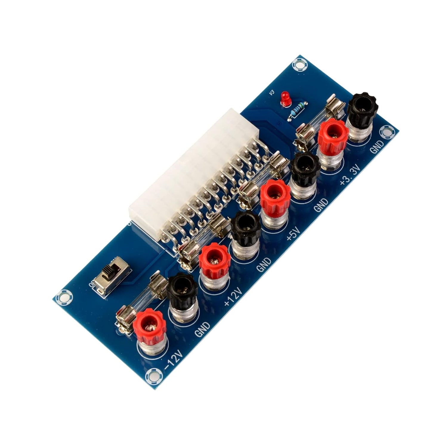 LAOMAO 24 Pin ATX DC Power Supply Breakout Converter Board Multi-Output Adapter 12V 5V 3.3V for DIY Experiments Power Supply Computer Project Electronic