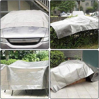 Multipurpose Camp Tarp, Portable Camping Mat, Lightweight Picnic Blanket with Stakes, Double-Sided Waterproof Coating, for Outdoor Picnics (240 X 290cm)