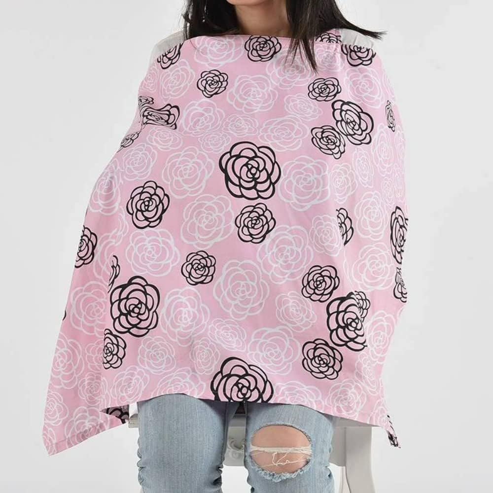 Nursing Cover for Baby â€“ Baby Essential Cover for Mother Breastfeeding - Apron Full Privacy Cover - Protection Multi use Baby Nursing Cover (Flamingo)