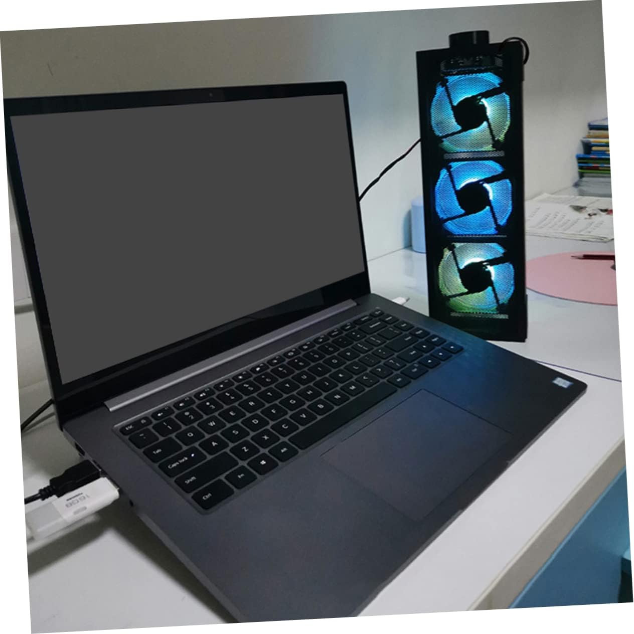 TEHAUX 1 Set RGB Laptop Cooler Stand with Height Gaming Laptop Cooling Pad Speed Fan for Enhanced Performance Ergonomic Design for Desk and Bed Use Durable Construction for Optimal
