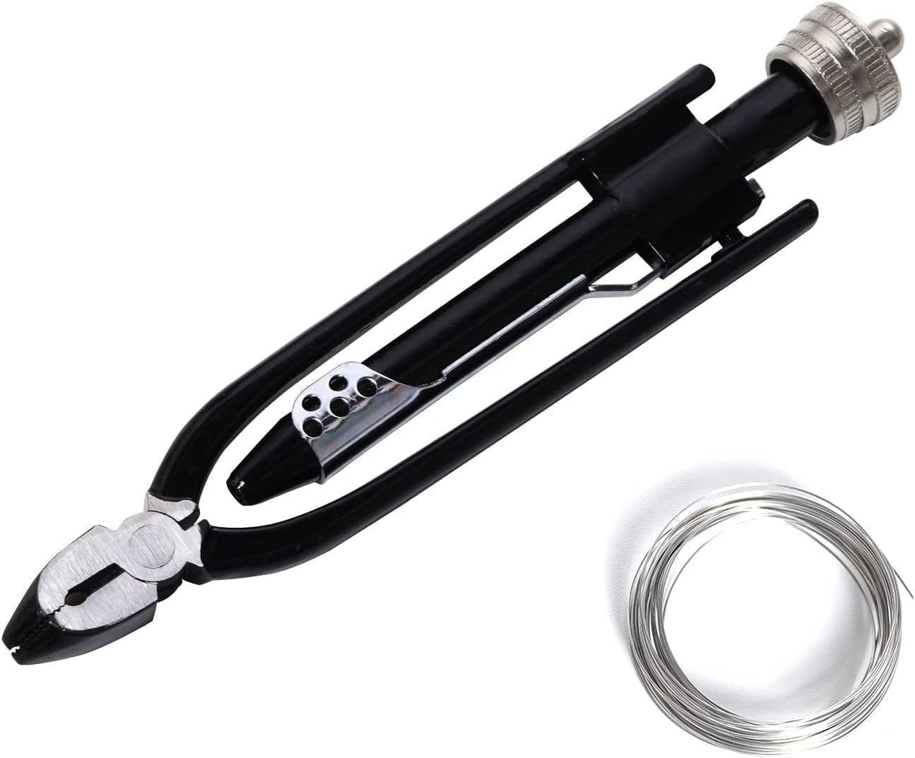 Safety Wire Pliers, Wire Twisting Tool Lock Wire Pliers with 25' Stainless Steel Wire, Heavy Duty Wire Twisting Tool for Aircraft Machinery Vehicles (9 Inch)