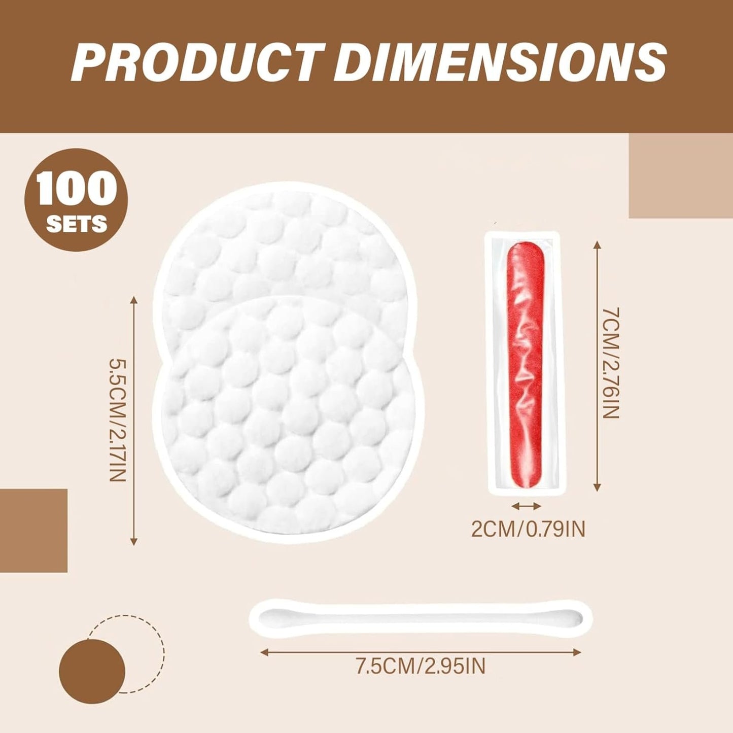 100Pcs Hotel Vanity Set, Individually Wrapped Hotel Amenities Bulk, Disposable Hygiene Kit with Cotton Pads, Cotton Swabs, Nail File for Hotels Makeup Toiletries,Bulk Travel Size Toiletries