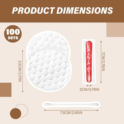 100Pcs Hotel Vanity Set, Individually Wrapped Hotel Amenities Bulk, Disposable Hygiene Kit with Cotton Pads, Cotton Swabs, Nail File for Hotels Makeup Toiletries,Bulk Travel Size Toiletries