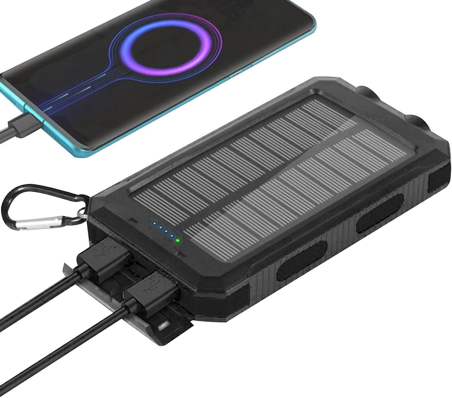 Solar Powered Charger,20000mAh Portable Solar Charger Battery Bank - Waterproof Battery Pack with Flashlight Survival Gear for Hiking, Explorer & Cell Phone