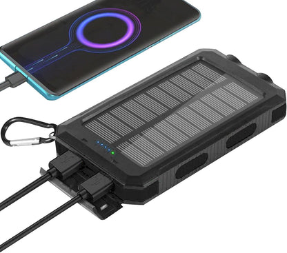 Solar Powered Charger,20000mAh Portable Solar Charger Battery Bank - Waterproof Battery Pack with Flashlight Survival Gear for Hiking, Explorer & Cell Phone