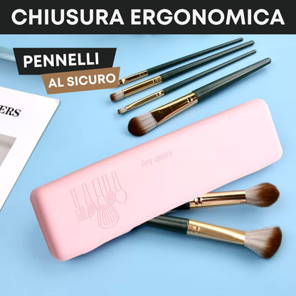 Makeup Brushes Case | Make Up Brush Holder for Travel | Makeup Organizer | Silicone Brush Holder Case 21 cm | Colour, pink, Brush Holder Case