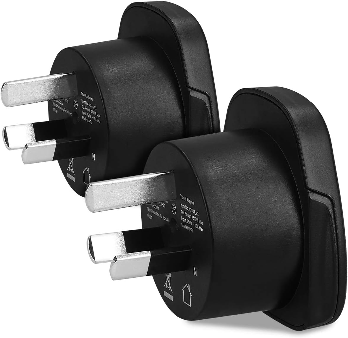 kwmobile 2 x Travel Adapter Type I - Travel Travel Travel Adapter Australia China New Zealand for Shaver Charger and More