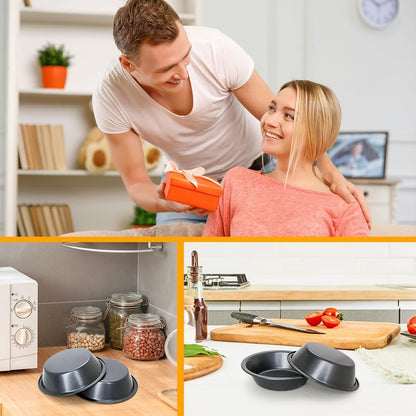 Quyimy 12 Pack Mini Pie Pans, 5 Inch Pie Tins Reusable Round Small Quiches Pans, Carbon Steel Tart Pan Nonstick Small Pot Tin Bakeware for Dessert, Cake, Fruit and Meat