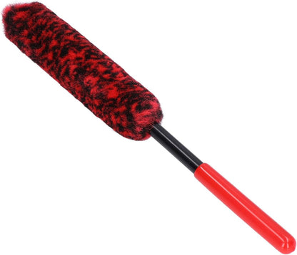 Uplory Wheel Brush, Wheel Detailing Brush Pp Handle Brush End Dense Absorbent Synthetic Wool Microfiber, Rim Cleaner Brush for Car Wheel