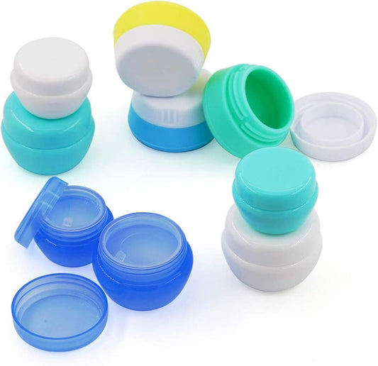 Cosywell Travel Containers Sets Silicone & PP Cream Jars for Toiletries Empty Lotion Leak-proof & BPA Free Bottles Accessories with Hard Sealed Lids for Cosmetic Makeup Face Cream (9 Jars)