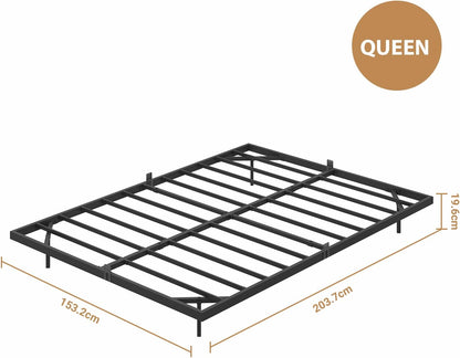 Ufurniture Floating Bed Frame Queen Size with LED Light, Metal Platform Queen Bed, No Box Spring Needed, Easy to Assemble