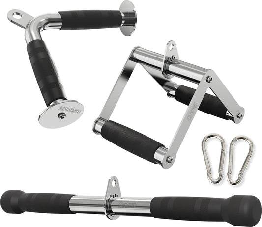 POWER GUIDANCE Triceps Pull Down Attachment, Cable Machine Accessories for Home Gym, LAT Pull Down Attachments - Triceps Rope, LAT Pull Down Bar