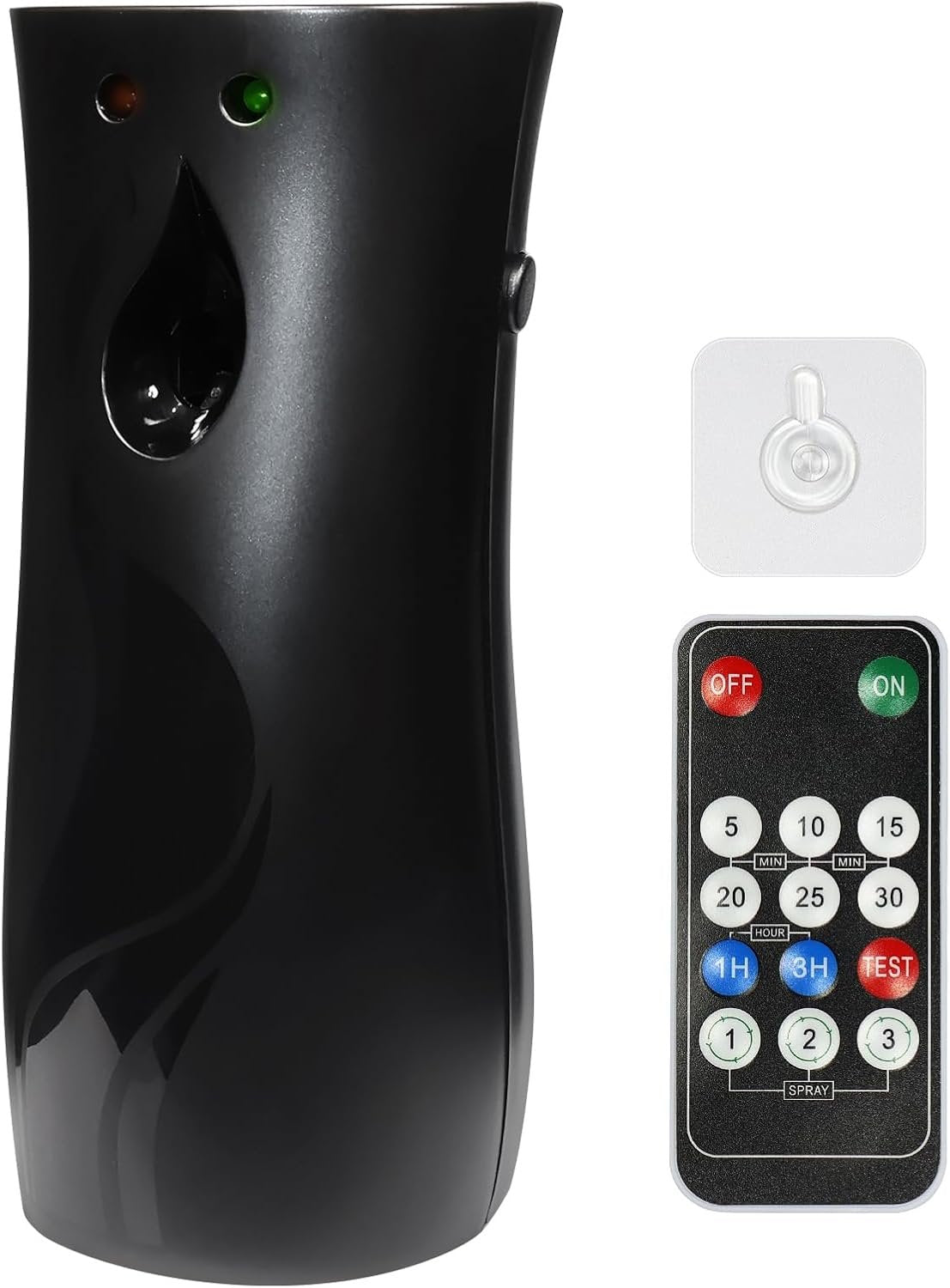 Auto Air Freshener Spray Dispenser,Free Standing or Wall Mounted,Timed sprayer with Remote control Adjustable Aromatherapy Machines for Home,Bathrooms,Offices,Hotels and Commercial Places (Black)